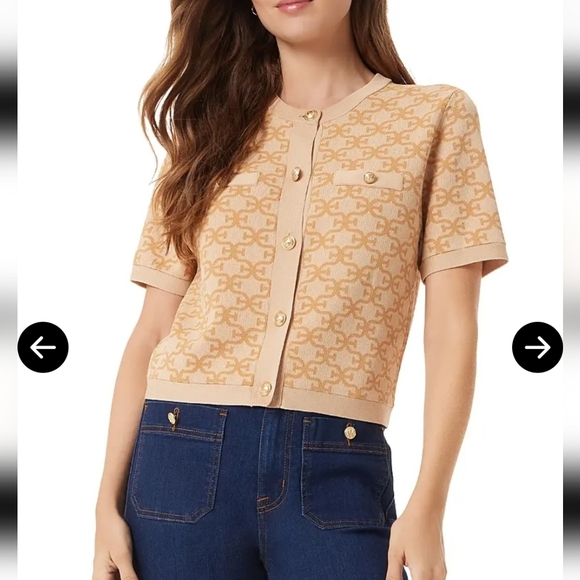 Sam Edelman Beige Cardigan with Gold Buttons - Picture 1 of 6